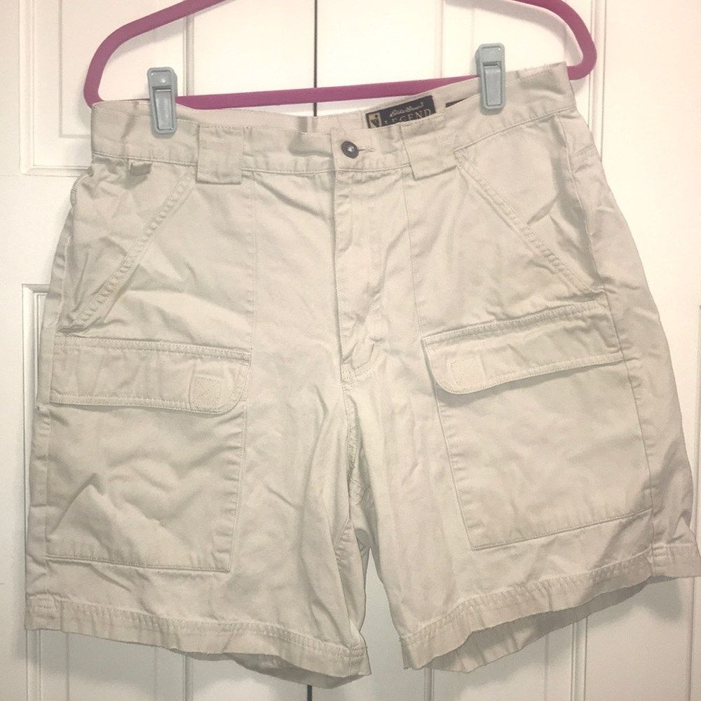 Eddie Bauer White Cargo Shorts Men’s 34
